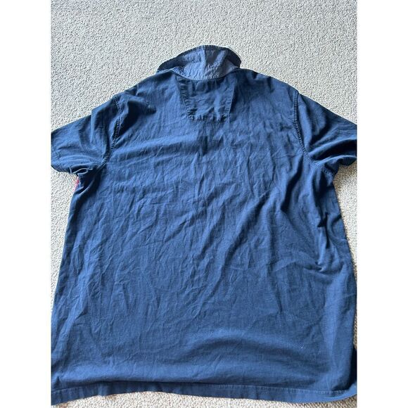 Nautica Navy Blue Polo Shirt 3XL Red Stripe Classic Casual Sport Golf Y2K - Picture 5 of 6